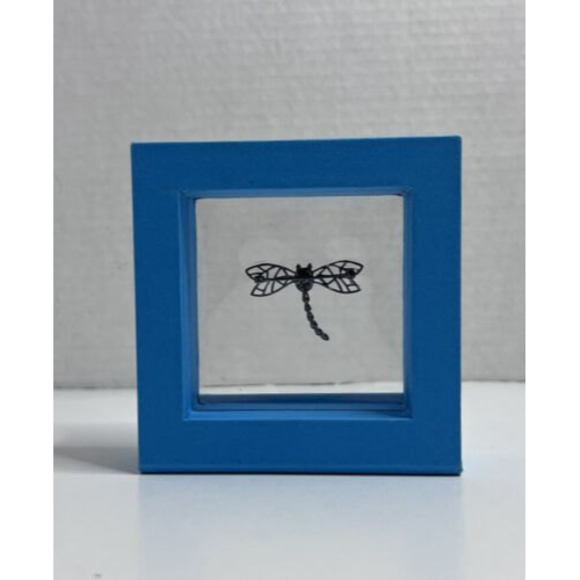 Peter James Vintage Silver .925 Dragonfly Pendant Brooch Aqua Gemstone Signed - Picture 4 of 9